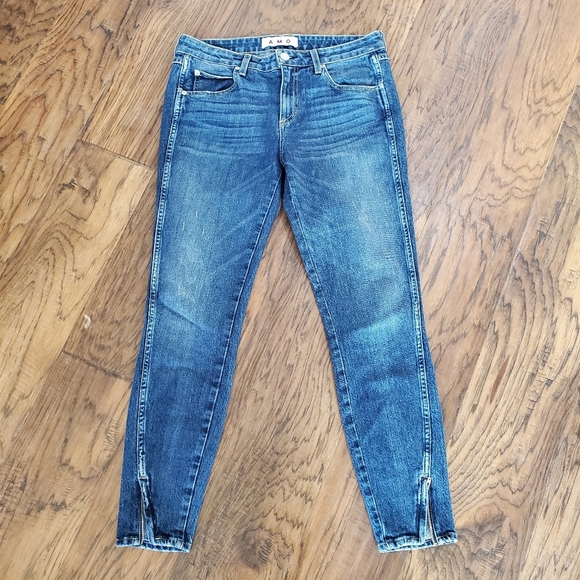 Anthropologie Jeans Amo Twist Zip Sapphire Mid Rise Zipper Ankle Denim Skinny 29 - Picture 3 of 5
